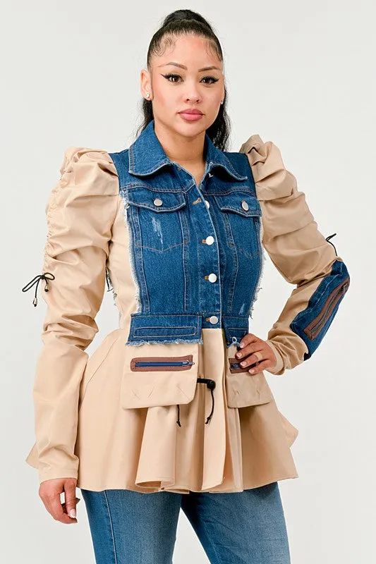 Peplum Panache Denim Jacket