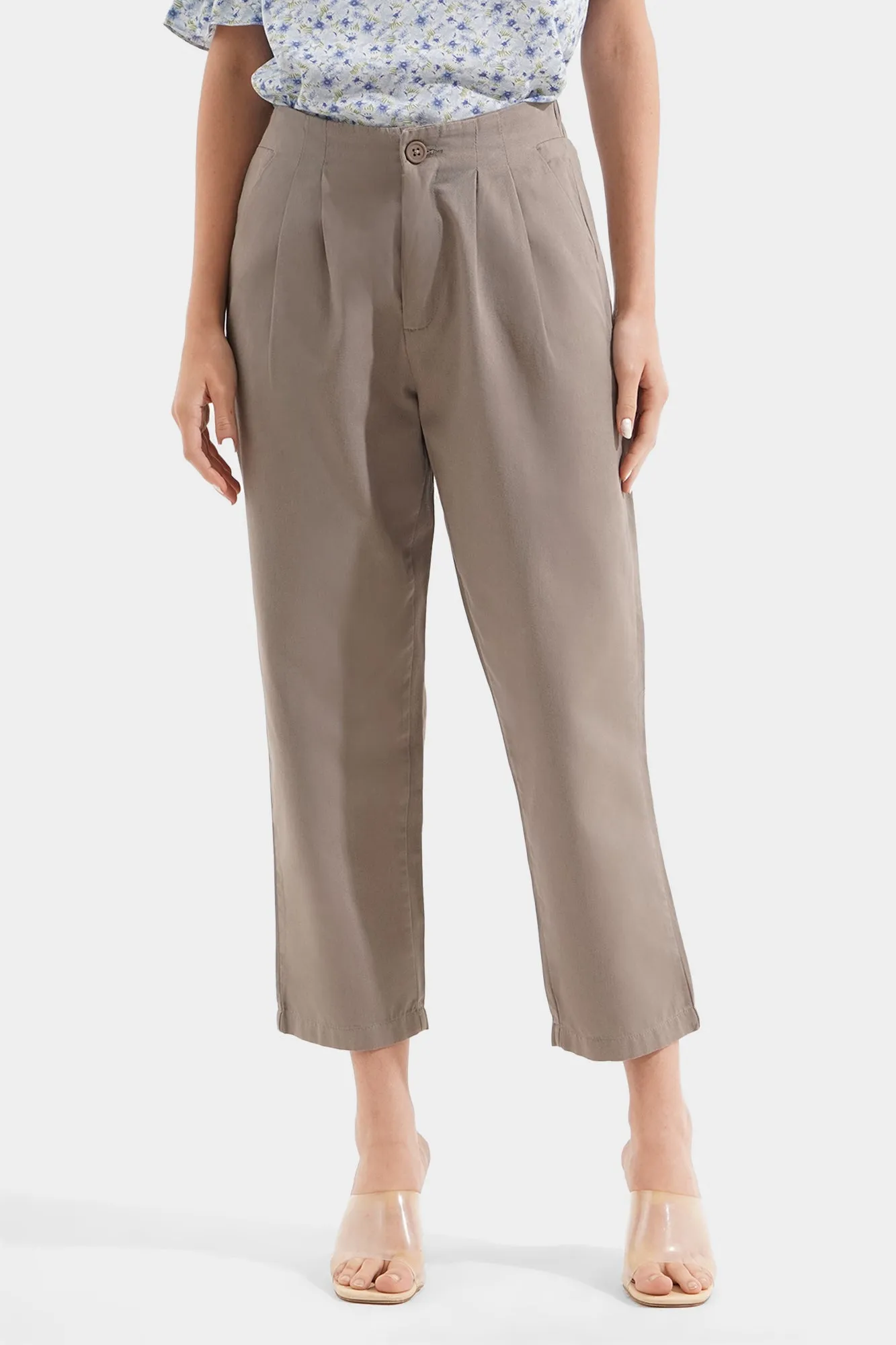 Pleated Ankle Length Cozy Pants