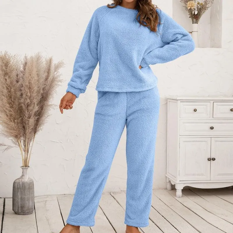 Plush Hooded Sweater & Pants Set - Cozy Loungewear