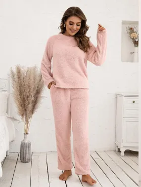 Plush Hooded Sweater & Pants Set - Cozy Loungewear