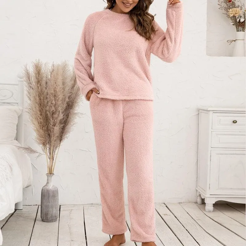 Plush Hooded Sweater & Pants Set - Cozy Loungewear