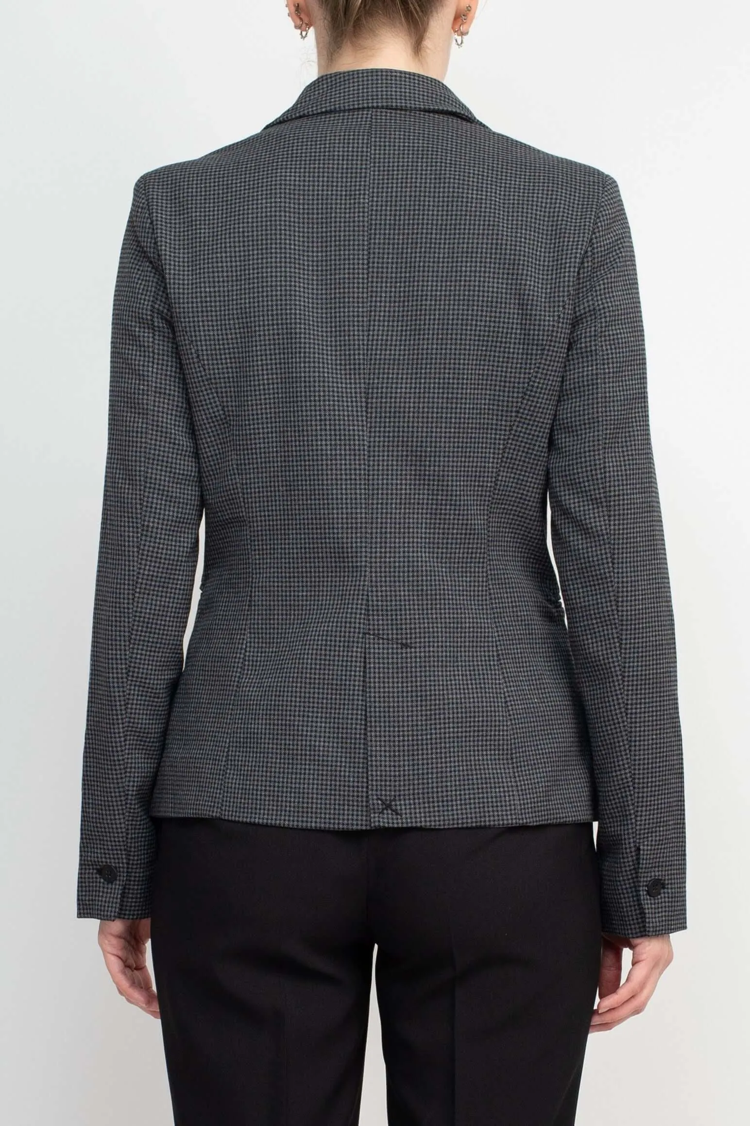 Premise Notched Collar One Button Knit Blazer