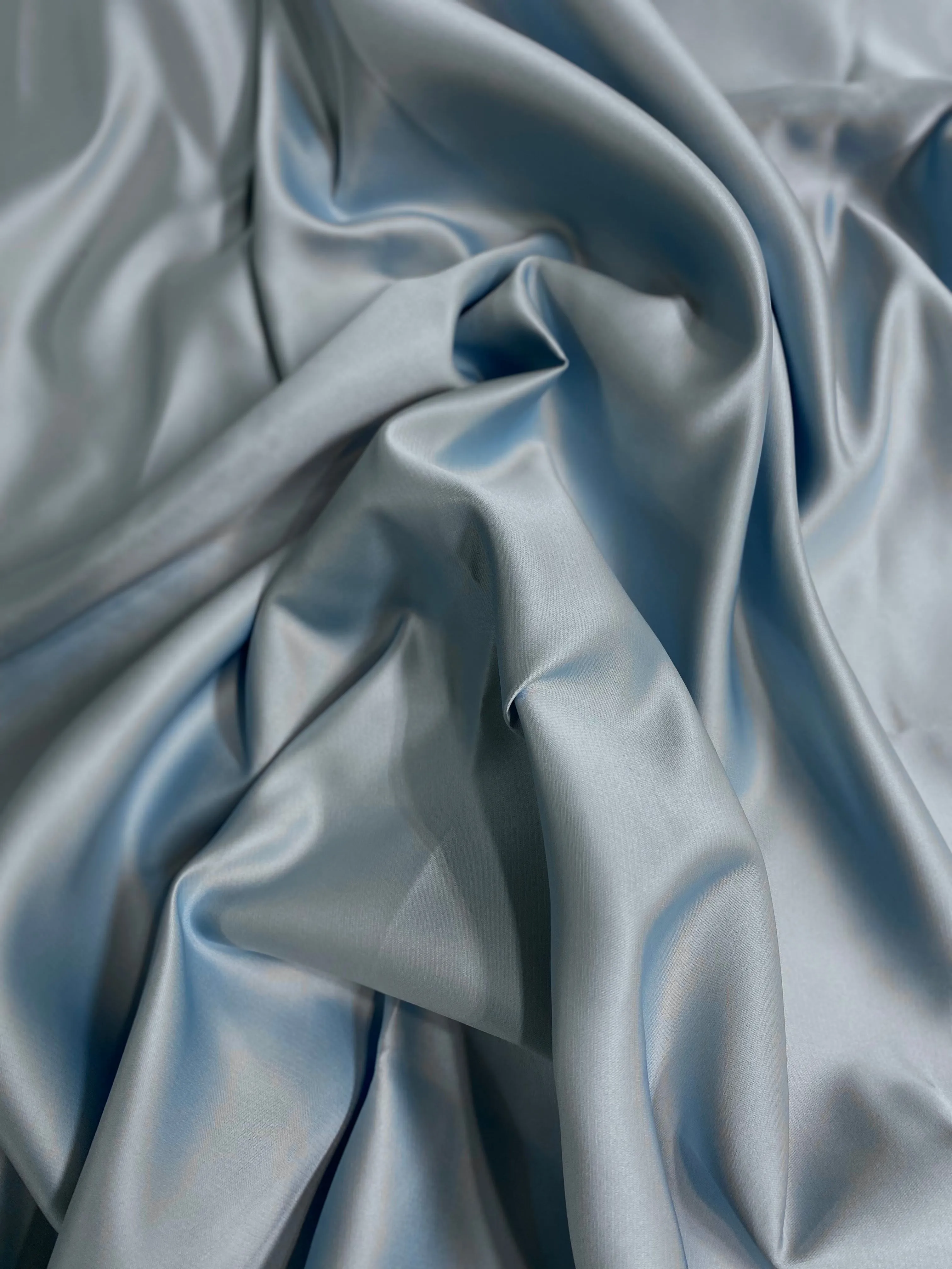 Sky Blue Italian Double Face Poly Satin