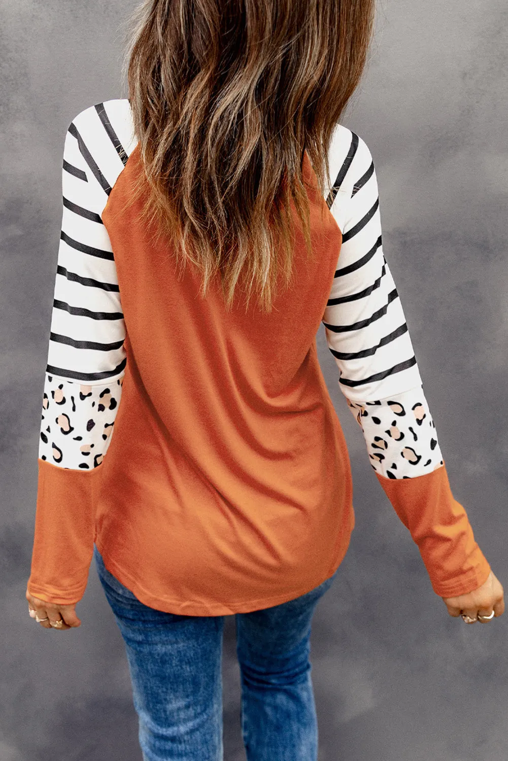 Striped Colorblock Long Sleeve Top