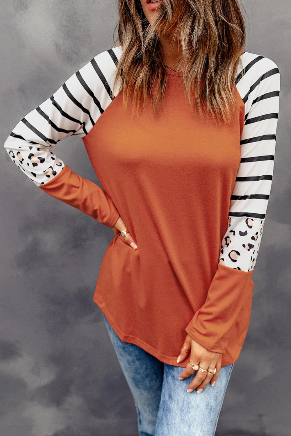 Striped Colorblock Long Sleeve Top