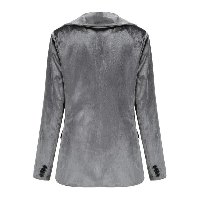 The Smooth Session Velvet Blazer Women - Casual - Plain-Solid