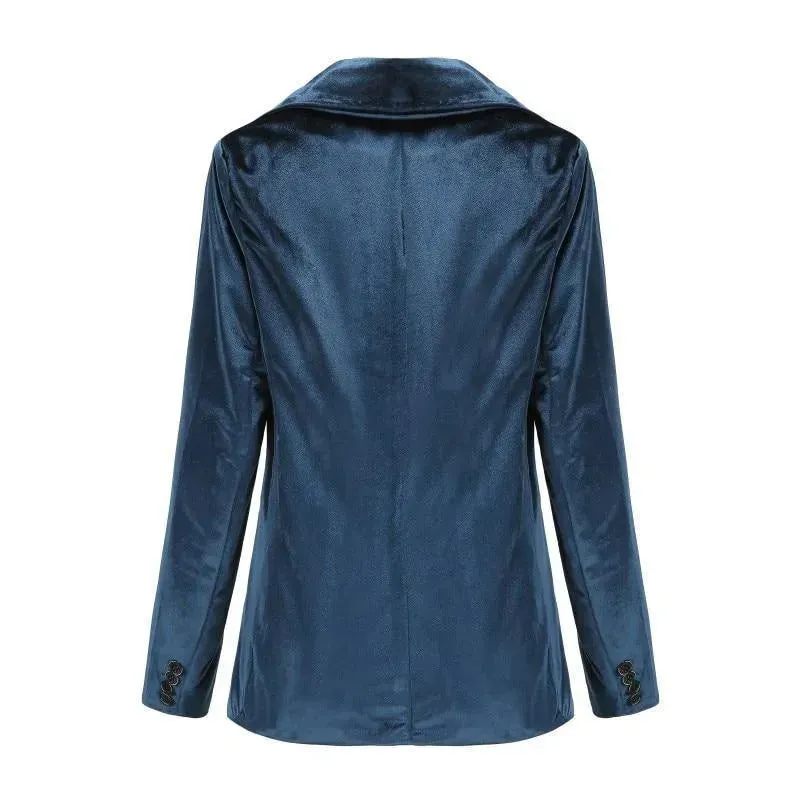 The Smooth Session Velvet Blazer Women - Casual - Plain-Solid