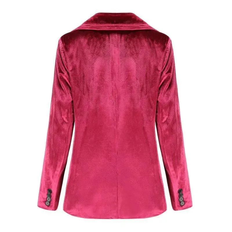 The Smooth Session Velvet Blazer Women - Casual - Plain-Solid