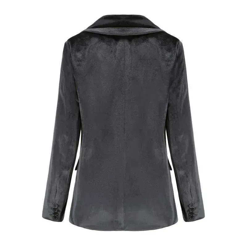 The Smooth Session Velvet Blazer Women - Casual - Plain-Solid