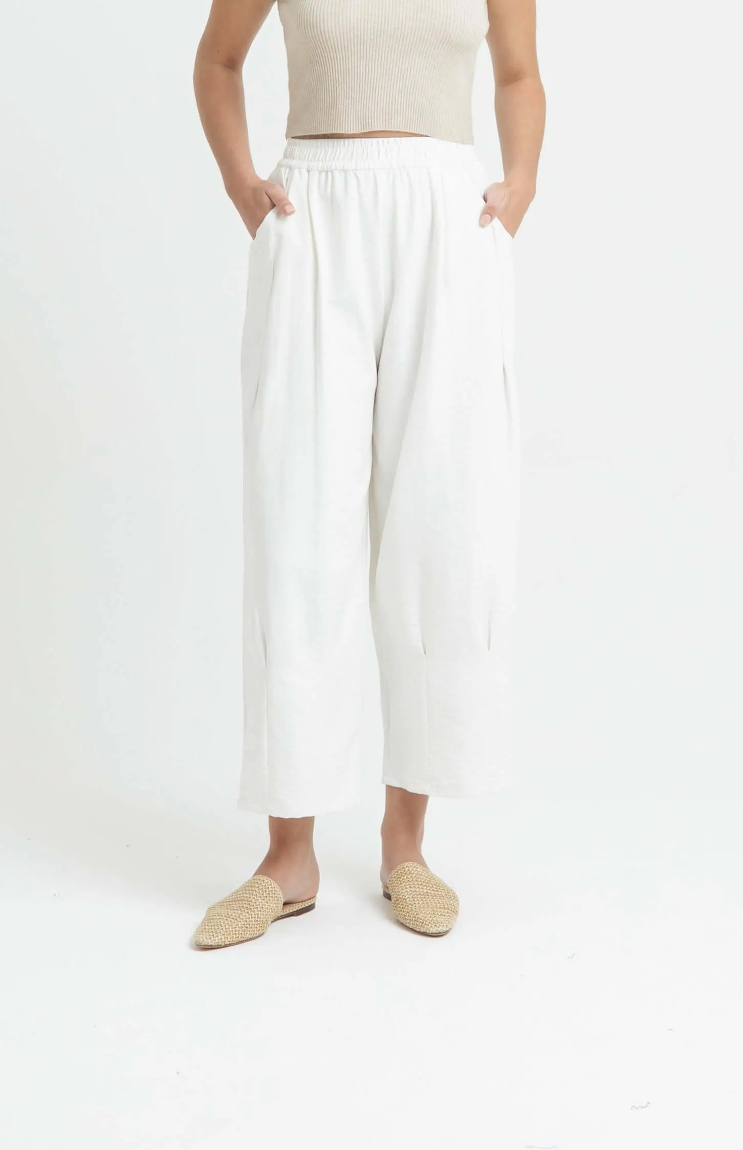 White Bamboo Cozy Relaxed Pants