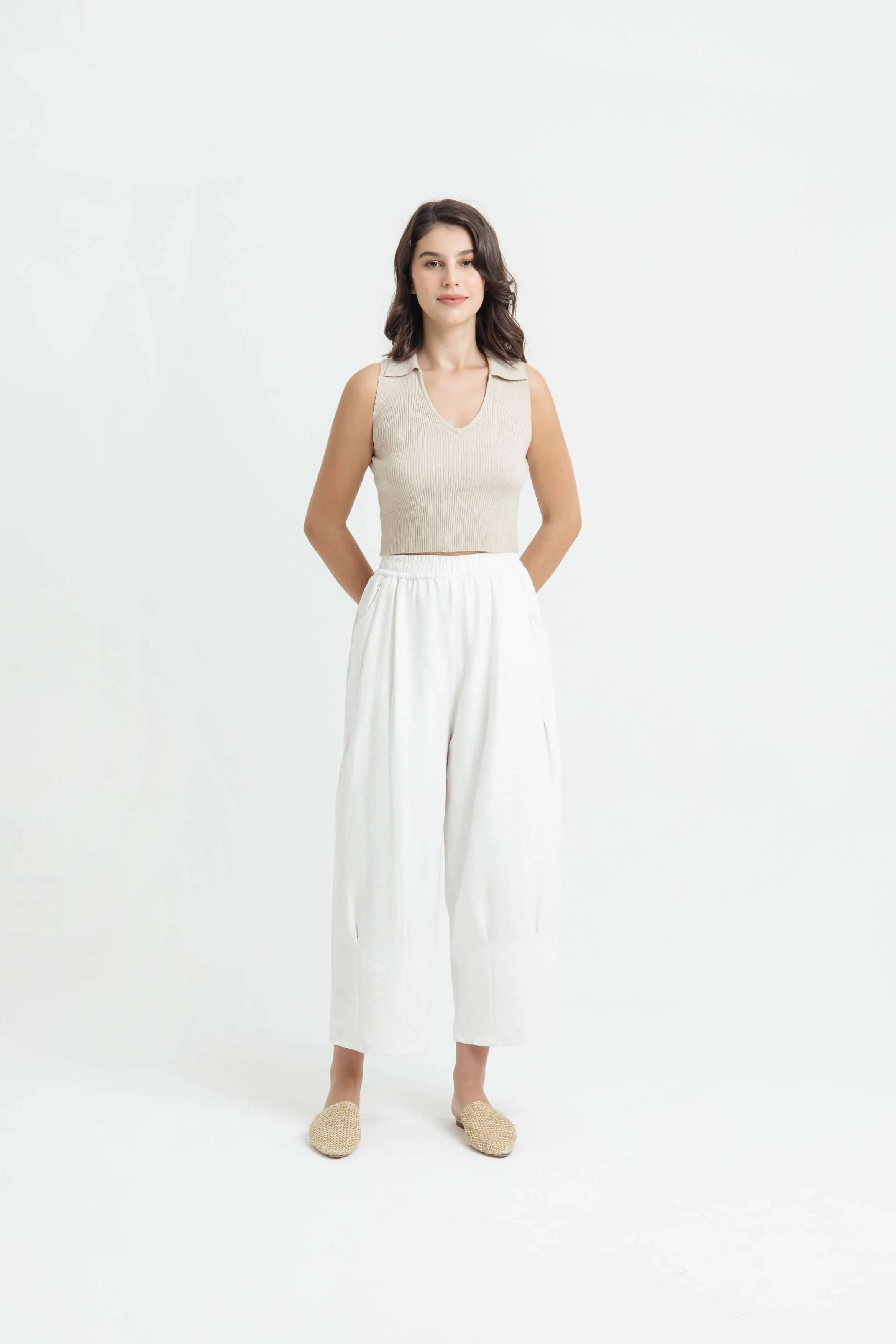 White Bamboo Cozy Relaxed Pants