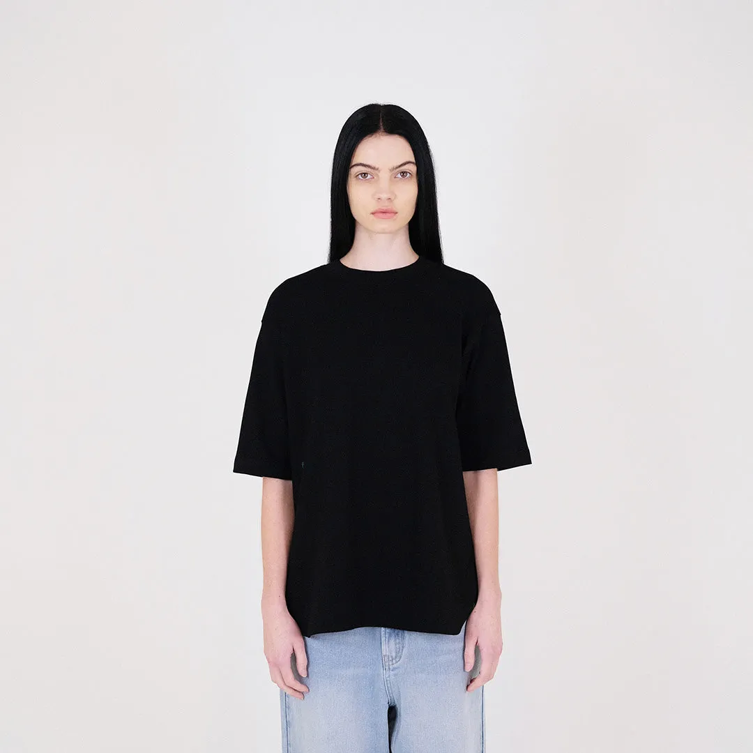 Women Essential Oversized Top - Black - SW2401067D