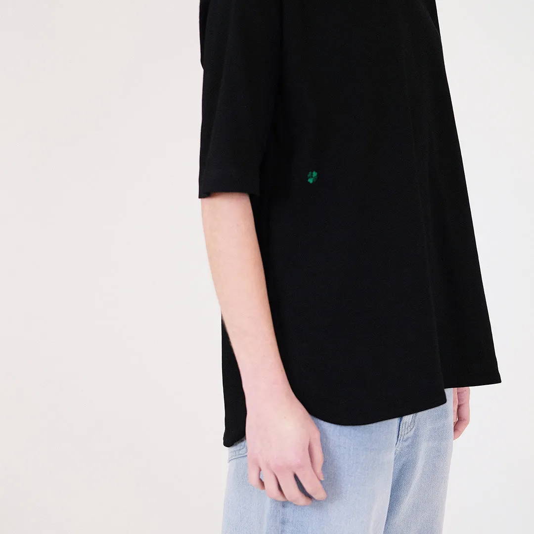 Women Essential Oversized Top - Black - SW2401067D