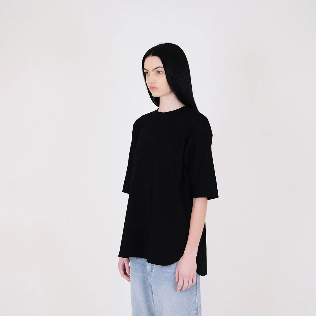 Women Essential Oversized Top - Black - SW2401067D