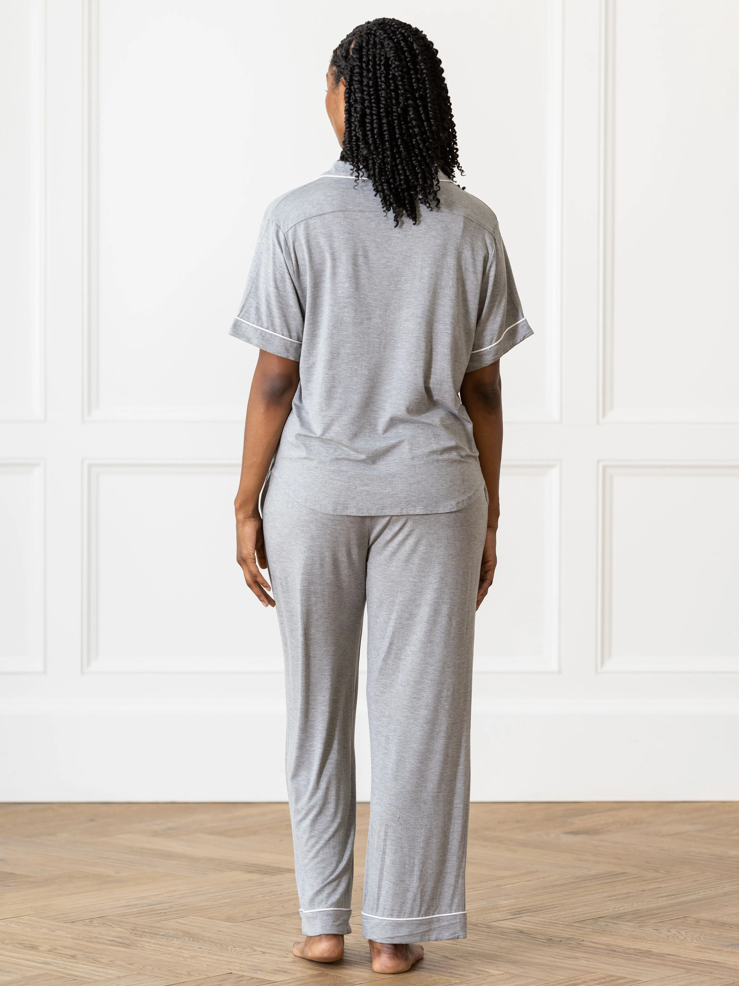 Women's Bamboo Stretch-Knit Short Sleeve & Pant Pajama Set