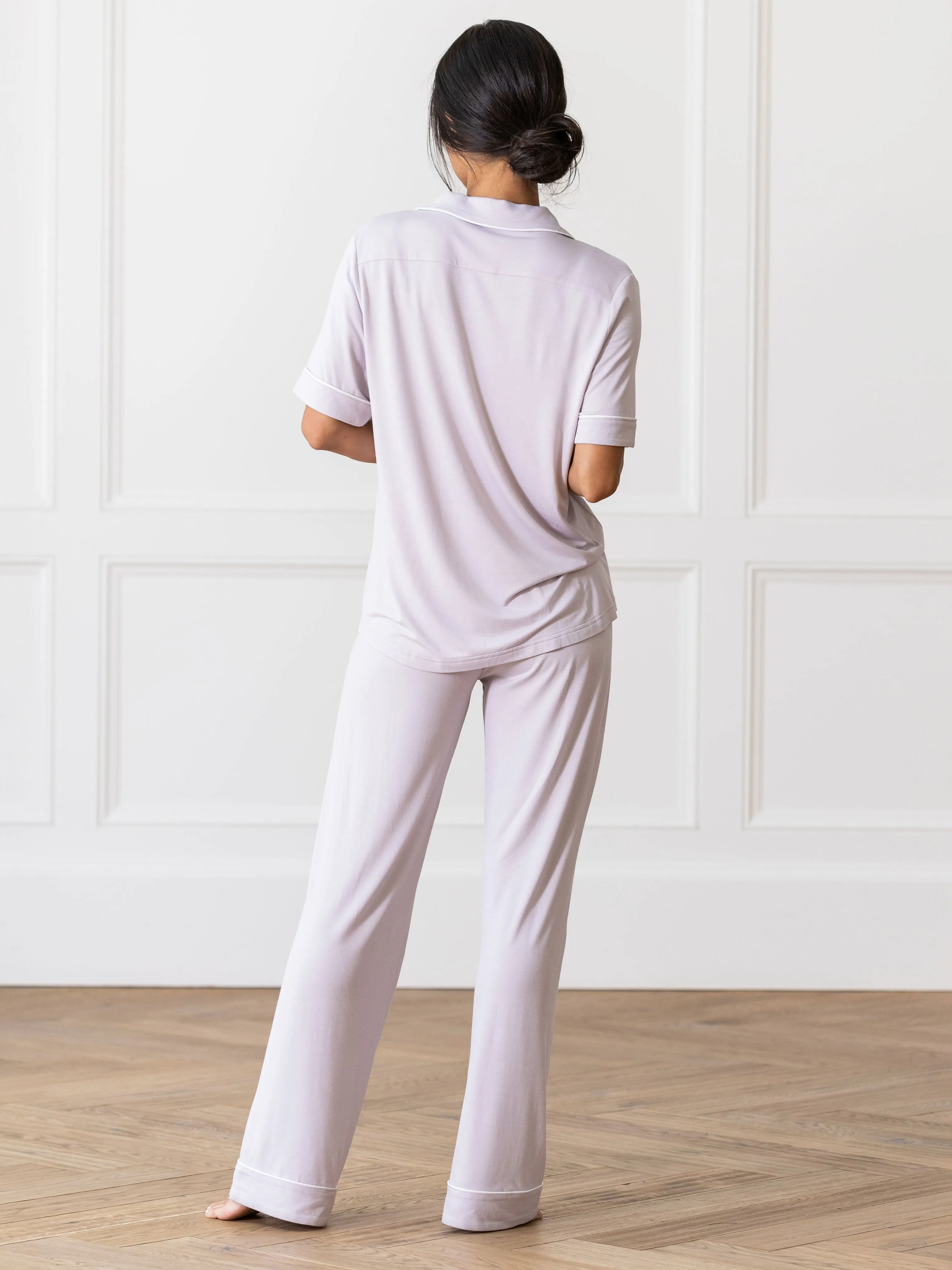 Women's Bamboo Stretch-Knit Short Sleeve & Pant Pajama Set