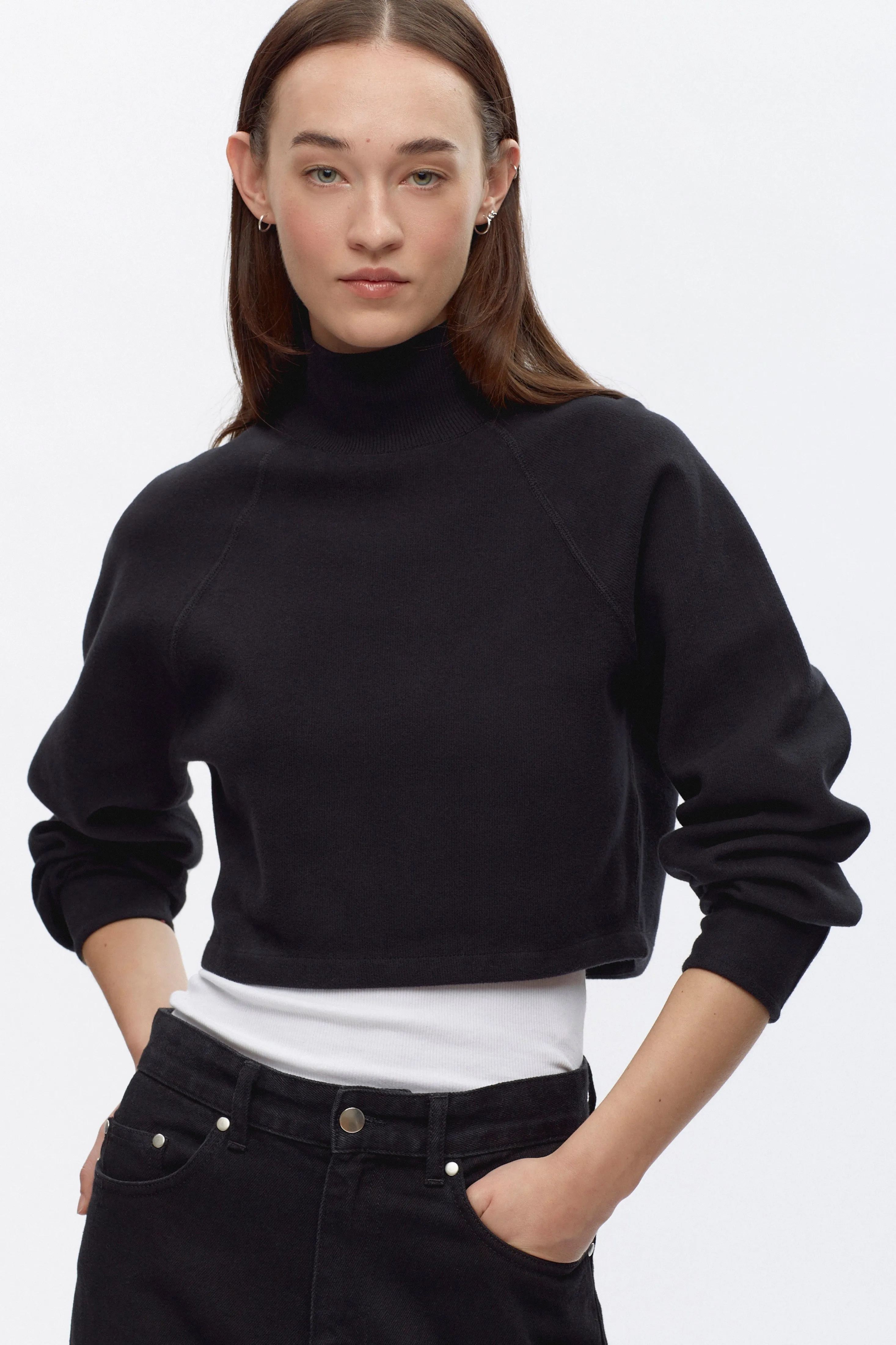 Women's Cozy Mockneck in Black