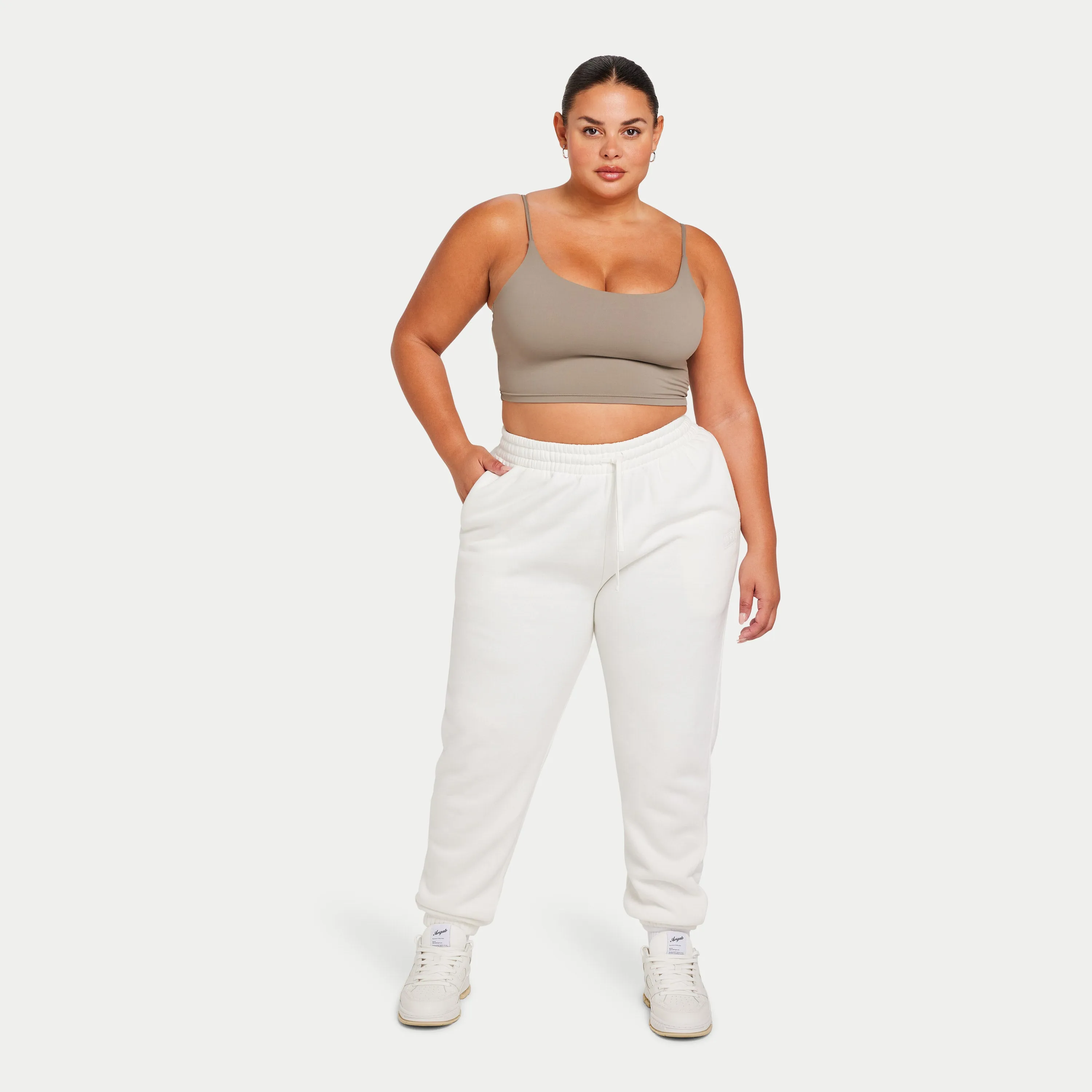 Womens Essential Crop Top - Marsh Grey