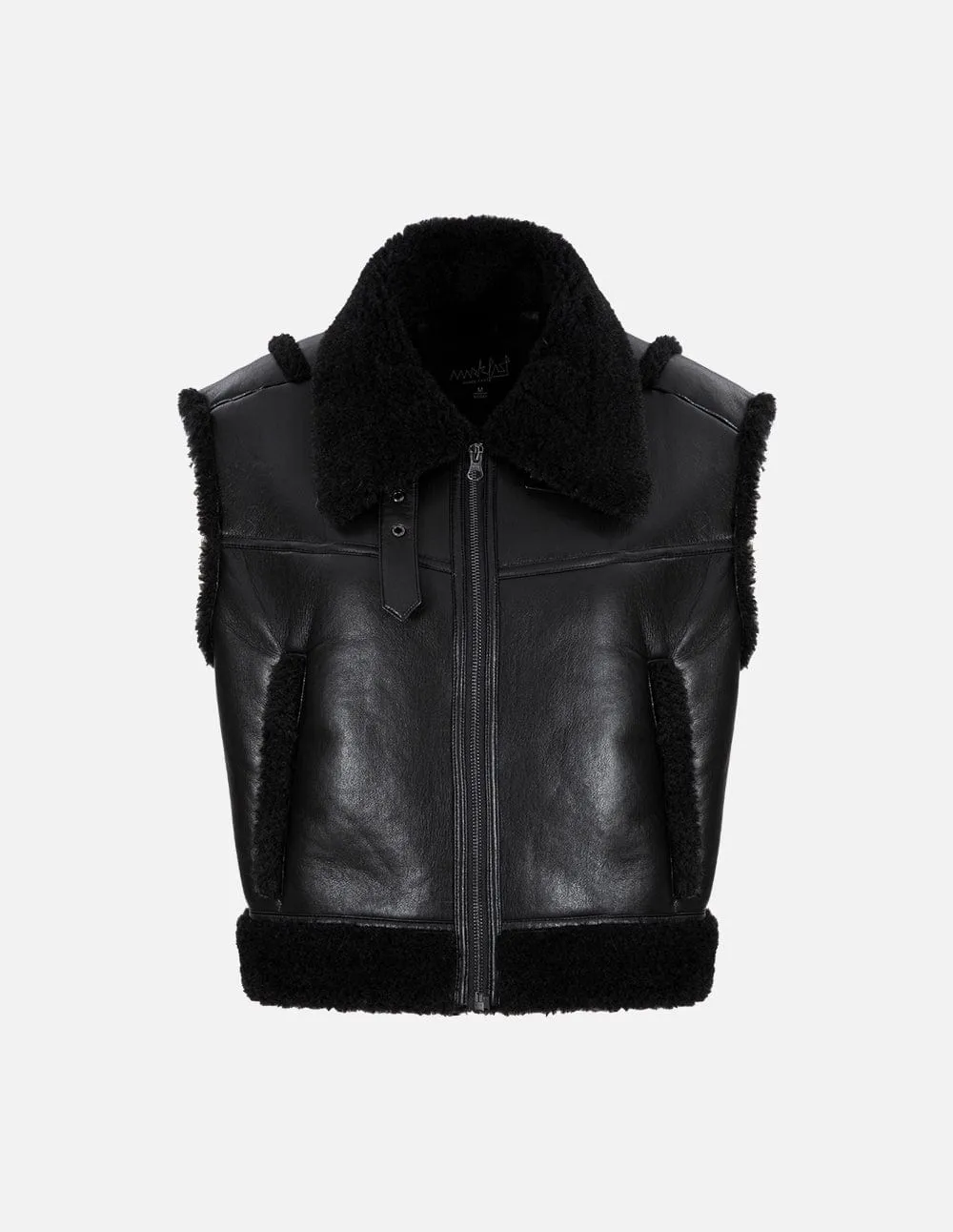 Women's Fur Stitched Leather Vest