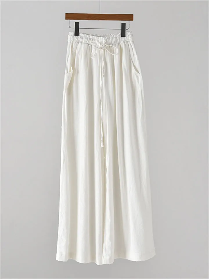 Women's Summer Comfortable Linen Yoga Wide Leg Pants